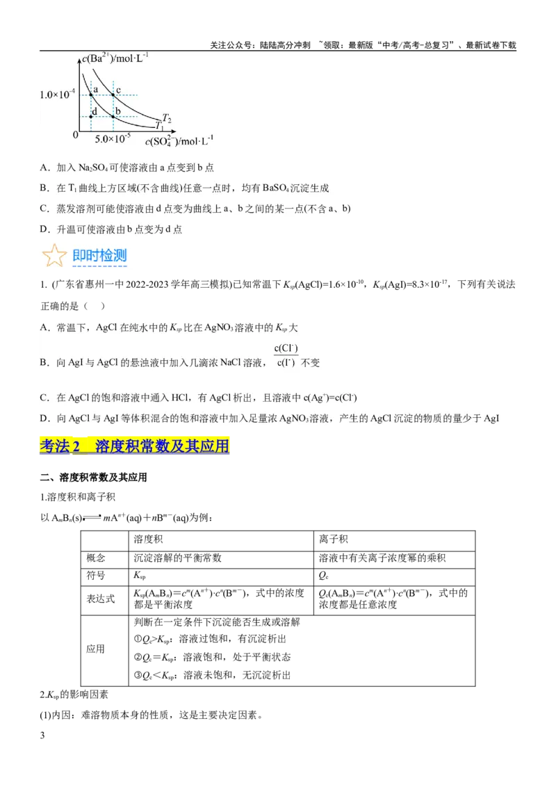 《考点4沉淀溶解平衡（核心考点精讲精练（解析版）_05-化学-高考总复习_一轮复习_2024年_2024年高考化学一轮复习考点帮（新高考专用）_第8章水溶液中的离子反应与平衡》第3页预览