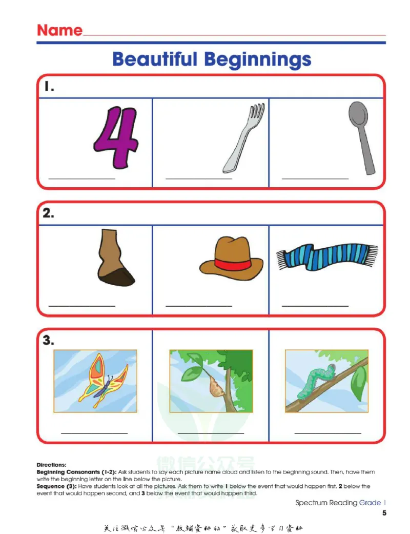 《SpectrumReadingWorkbookG1_小初高学习资料合集（每天更新）_国外原版英文教辅汇总_SpectrumReadingWorkbook》第9页预览