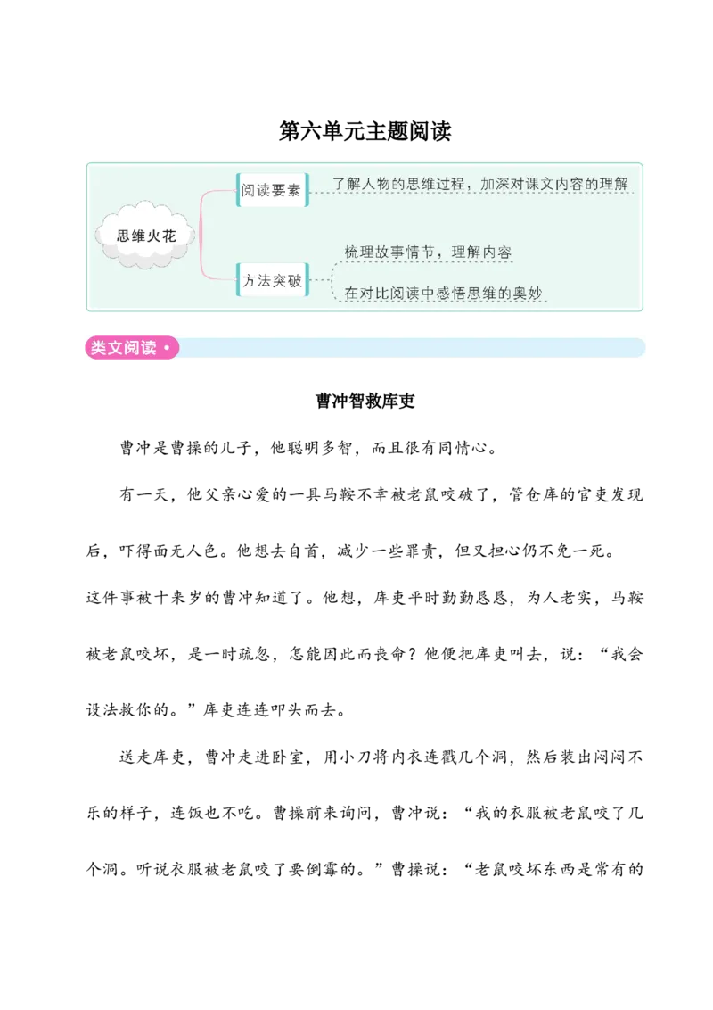 《五年级下册语文单元试题-第六单元主题阅读人教（部编版）（含答案）_小学1-6年级全科全套_1-6年级全科下册_五年级_五年级下语文_语文五下单元测试+月考》第1页预览