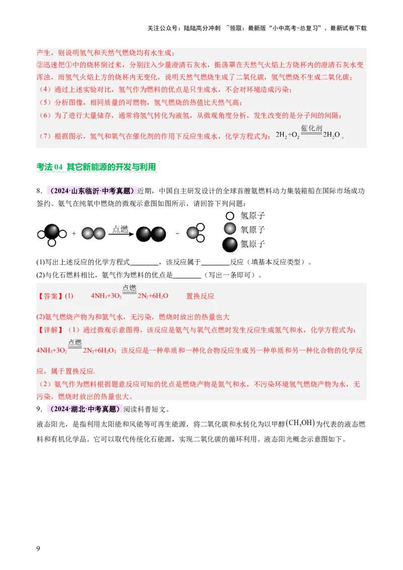 《主题四化学与社会发展（讲练）（解析版）(1)_中考-总复习（2026版）_05-化学-中考总复习_2025年中考复习资料_2025中考二轮课件ppt+讲义+练习化学_讲义+练习》第9页预览