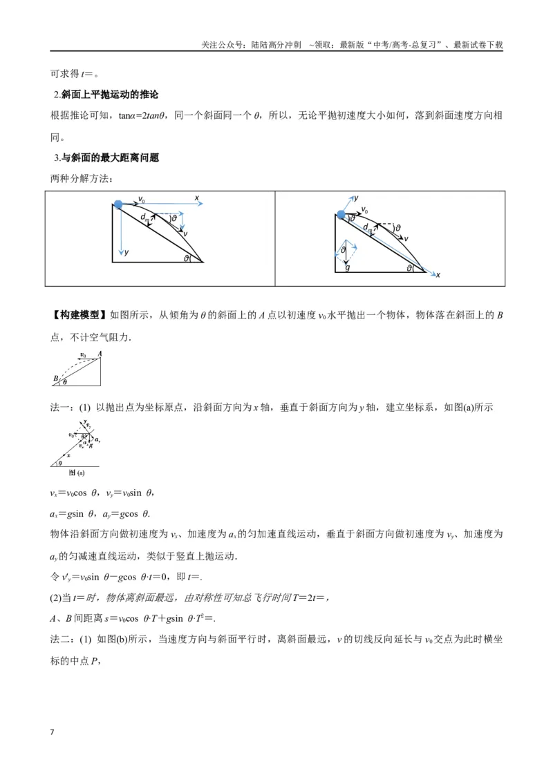《专题07抛体运动模型---（教师版）_04-物理-高考总复习_专项复习_2025年_2025年高考物理模型与方法》第7页预览