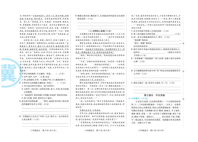 《《期末专题精选卷》统编版语文6年级下册期末专题精选卷_小学1-6年级全科全套_1-6年级全科下册_六年级_语文_语文六下电子册类》第7页预览
