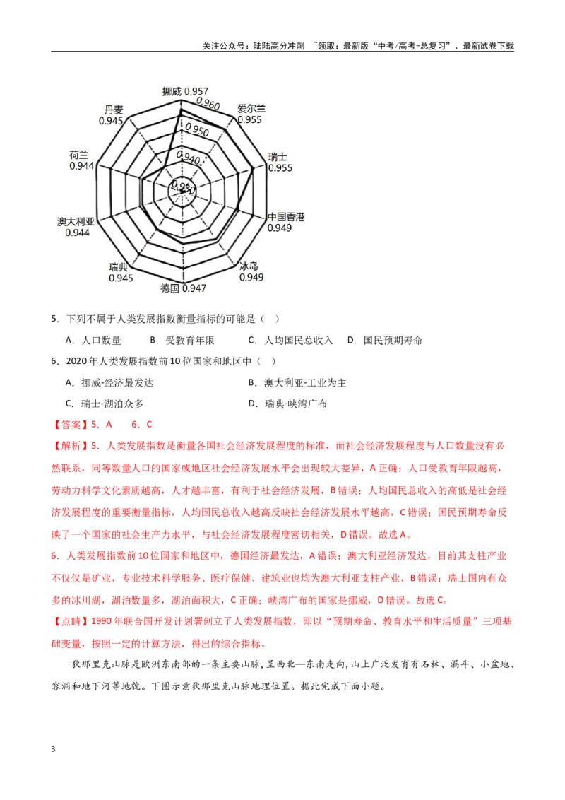 《专题28欧洲、北亚与俄罗斯（高频选择题50题）-（全国通用）（解析版）_07-地理-高考总复习_一轮复习_2024年_2024年高考地理一轮题型突破训练（全国通用）_资料_1-资料》第3页预览