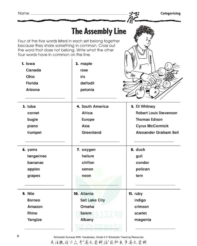 《scholasticsuccesswithvocabularygrade5_小初高学习资料合集(每天更新)_国外原版英文教辅汇总_ScholasticSuccesswithvocabulary练习册》第10页预览