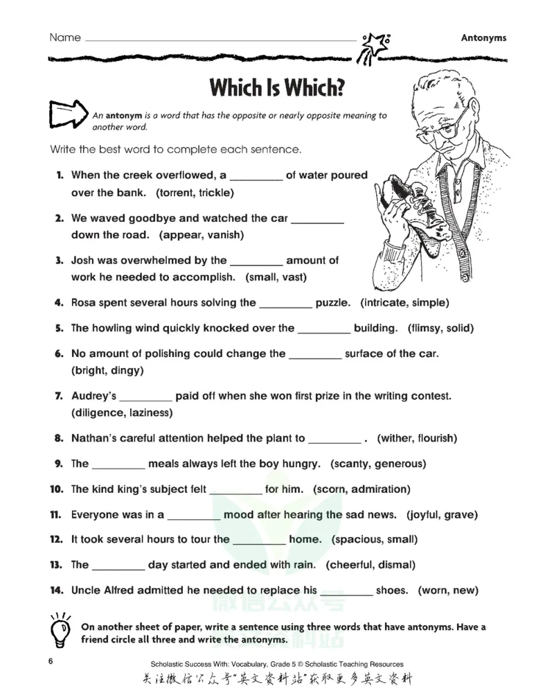《scholasticsuccesswithvocabularygrade5_小初高学习资料合集(每天更新)_国外原版英文教辅汇总_ScholasticSuccesswithvocabulary练习册》第6页预览