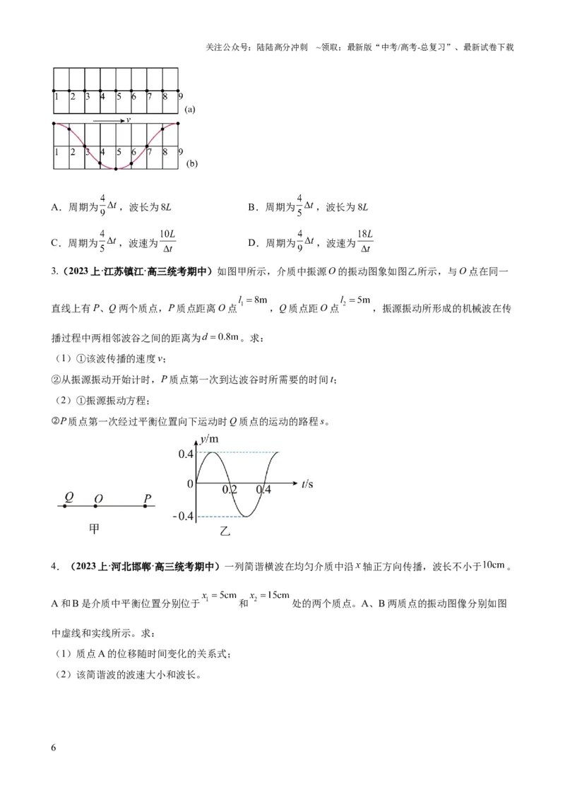 《专题09机械振动机械波（原卷版）_04-物理-高考总复习_二轮复习_2024年_2024高考物理二轮复习热点题型归纳与变式演练解题_资料》第6页预览