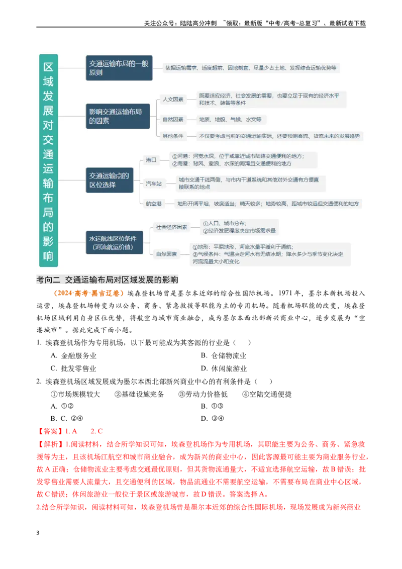 《专题11交通-（新高考通用）（教师版）_07-地理-高考总复习_专项复习_2025年_2025年高考地理真题题源解密（新高考通用）》第3页预览
