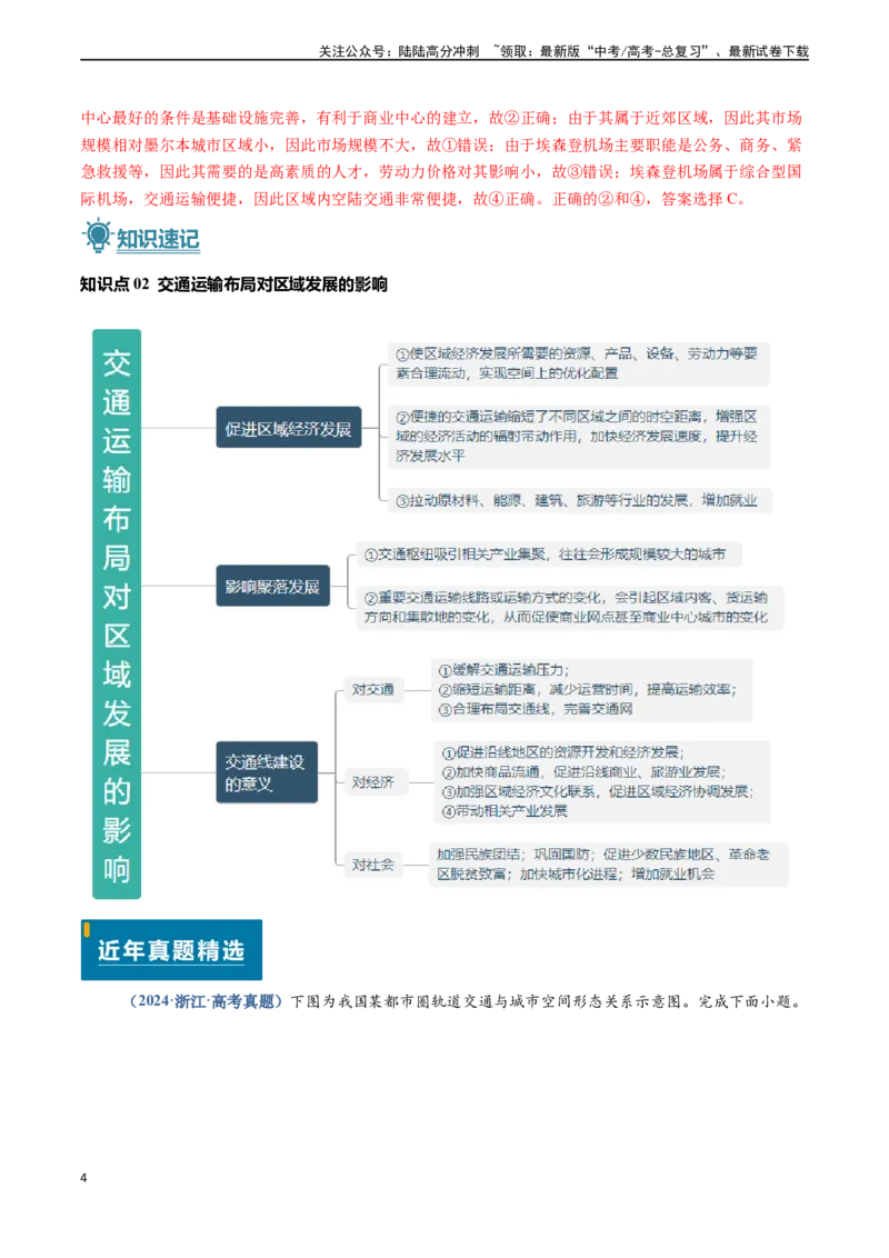 《专题11交通-（新高考通用）（教师版）_07-地理-高考总复习_专项复习_2025年_2025年高考地理真题题源解密（新高考通用）》第4页预览