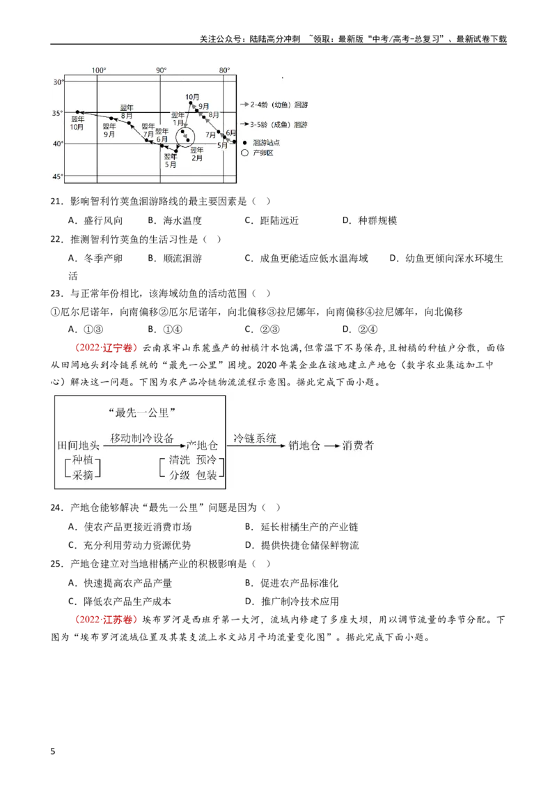 《专题11区域产业活动（学生版）_07-地理-高考总复习_专项复习_2025年_十年（2014-2023）高考地理真题分项汇编（全国通用）》第5页预览
