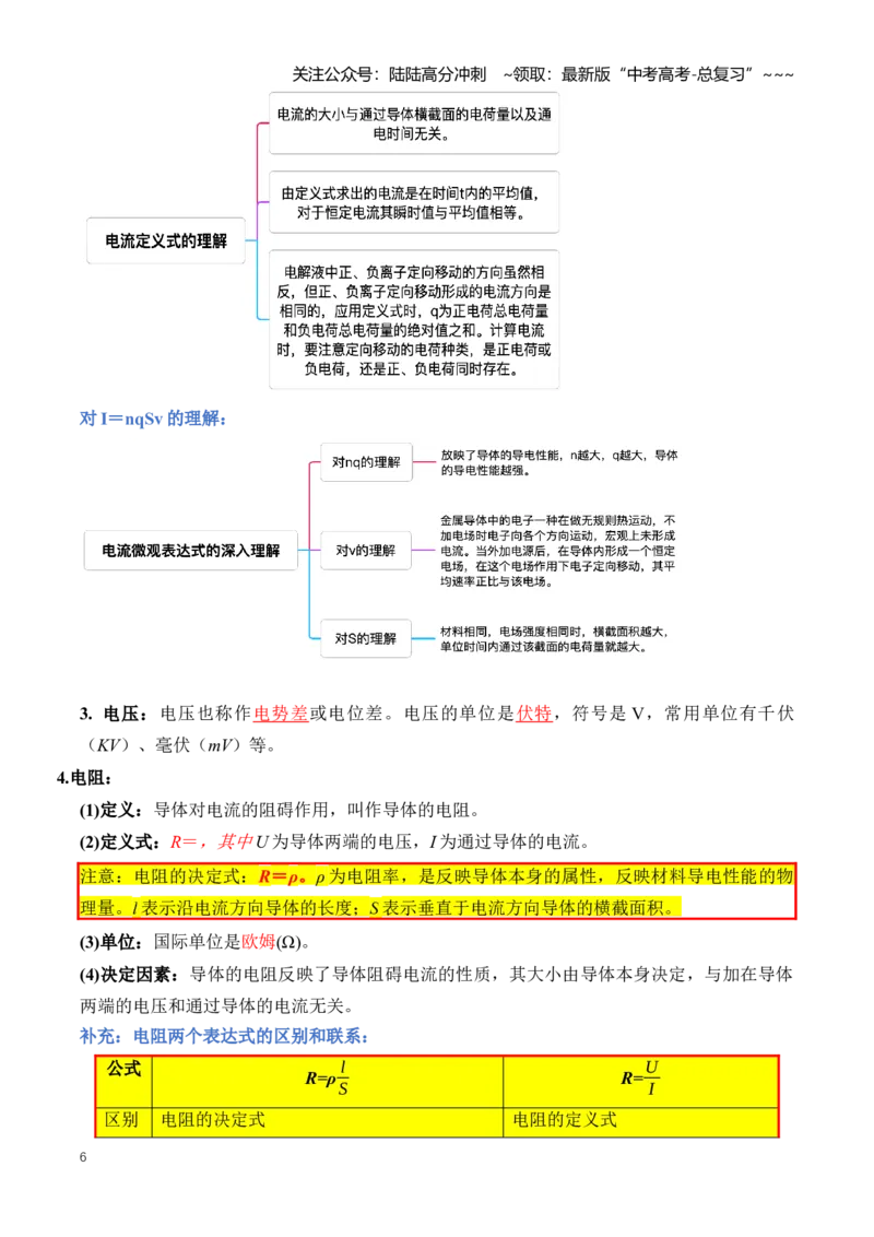 《专题11恒定电流（知识清单）（全国通用）（教师版）_04-物理-高考总复习_一轮复习_2026年-物理高考一轮复习_2026年高考物理一轮复习知识清单（全国通用）-G56_2026版》第6页预览