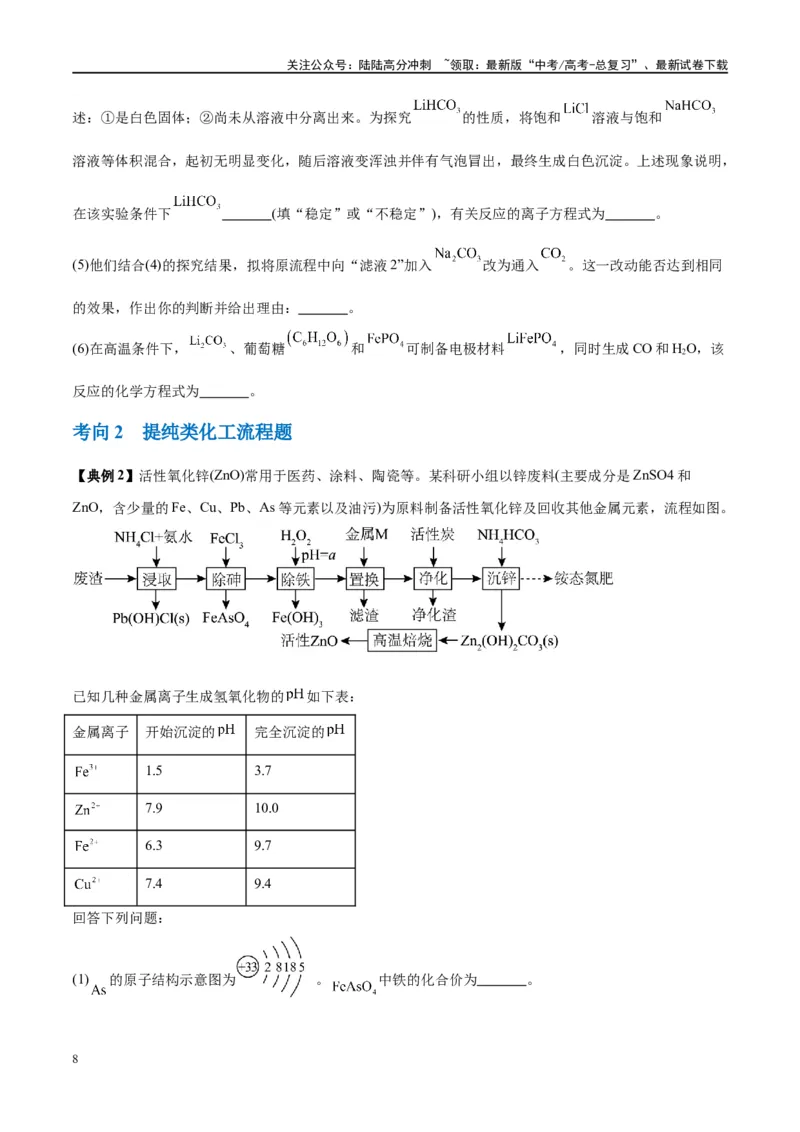 《第32讲无机化工流程题的解题策略（讲义）-（原卷版）_05-化学-高考总复习_一轮复习_2024年_2024年高考化学大一轮复习卓越讲义_资料》第8页预览