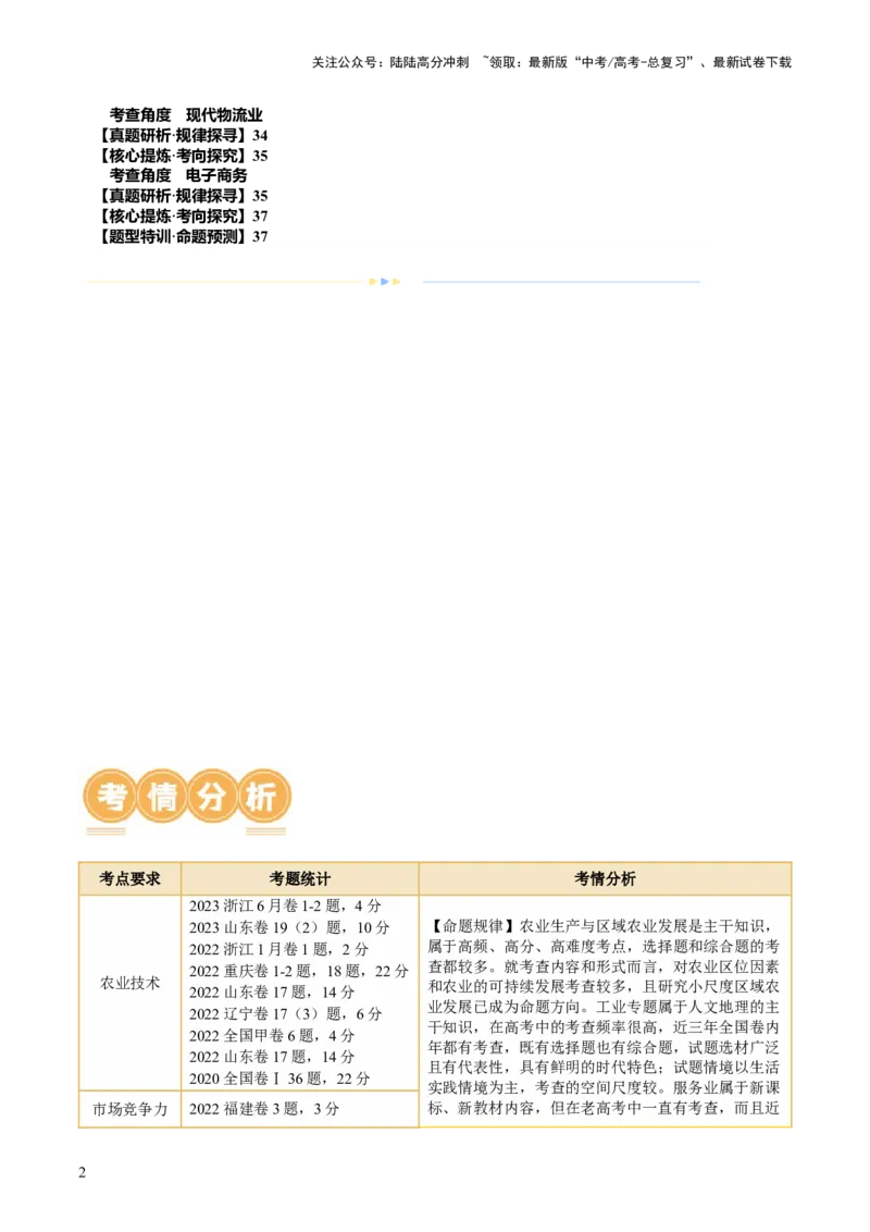 《专题09微专题农业技术、市场竞争力、新型服务业（讲义）（解析版）_07-地理-高考总复习_二轮复习_2024年_2024年高考地理二轮复习讲练测（新教材新高考）_配套练习》第2页预览