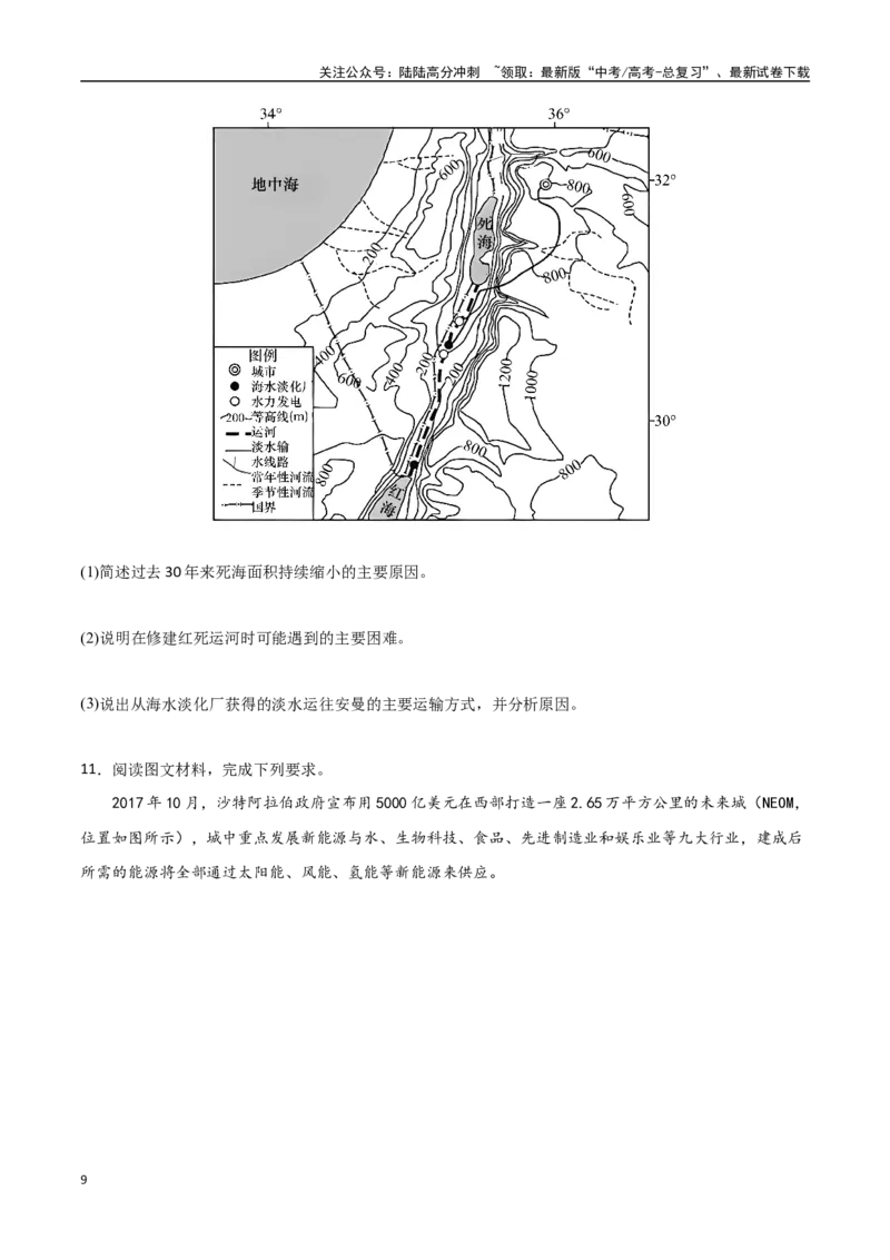 《专题27西亚、北非与撒哈拉以南的非洲（高频非选择题50题）-（新高考通用）（学生版）_07-地理-高考总复习_一轮复习_2025年_2025年高考地理一轮题型必刷题（新高考通用）》第9页预览