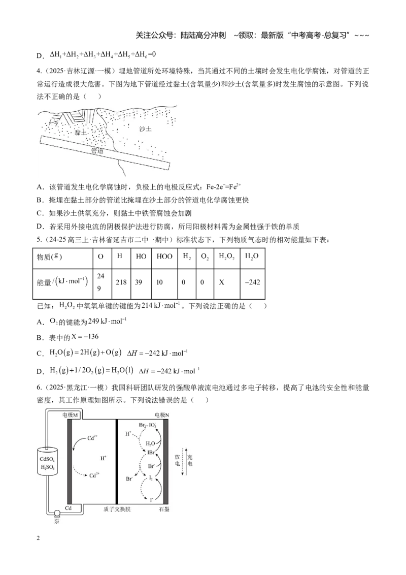 《第六章化学反应与能量（综合训练）（黑吉辽蒙专用）（学生版）_05-化学-高考总复习_一轮复习_2026年-化学高考一轮复习_2026年高考化学一轮课件+讲义+练习（黑吉辽蒙专用）-G330》第2页预览