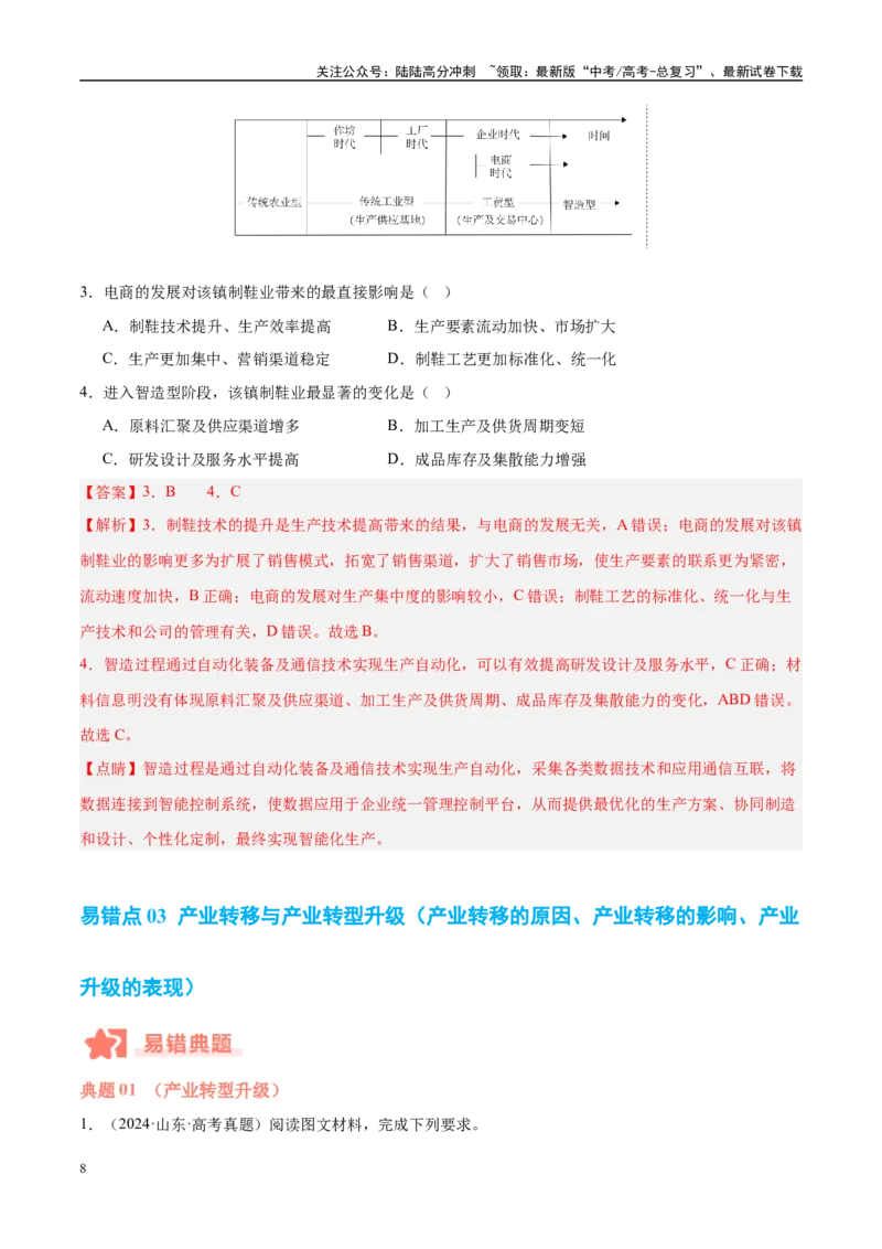 《专题09工业生产与产业转移易错提分（3大易错点）（教师版）_07-地理-高考总复习_专项复习_2025年_2025年高考地理考试易错题（新高考通用）》第8页预览