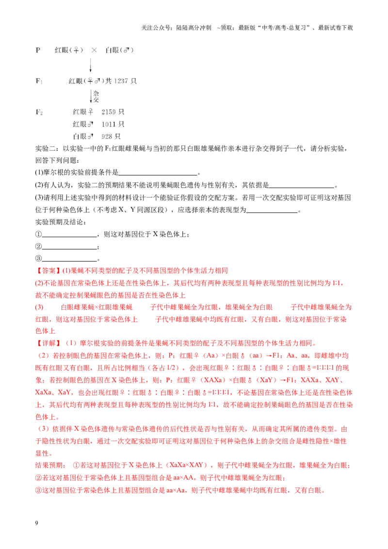 《专题08遗传与进化相关科学史（解析版）_06-生物-高考总复习_专项复习_2024年_2024年高考生物教材实验梳理与突破实验攻略全国用_资料》第9页预览