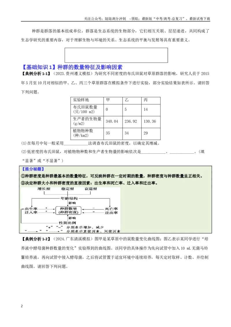 《专题08生态系统综合题（原卷版）_06-生物-高考总复习_二轮复习_2025年_2025年高考生物二轮热点题型归纳与变式演练（新高考通用）》第2页预览