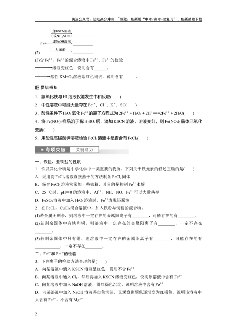 《第4章第16讲　铁盐、亚铁盐及相互转化_05-化学-高考总复习_一轮复习_2024年_2024高考化学大一轮复习课件讲义新人教版知识总结_2024年高考化学一轮复习讲义（新人教新高考版）》第2页预览