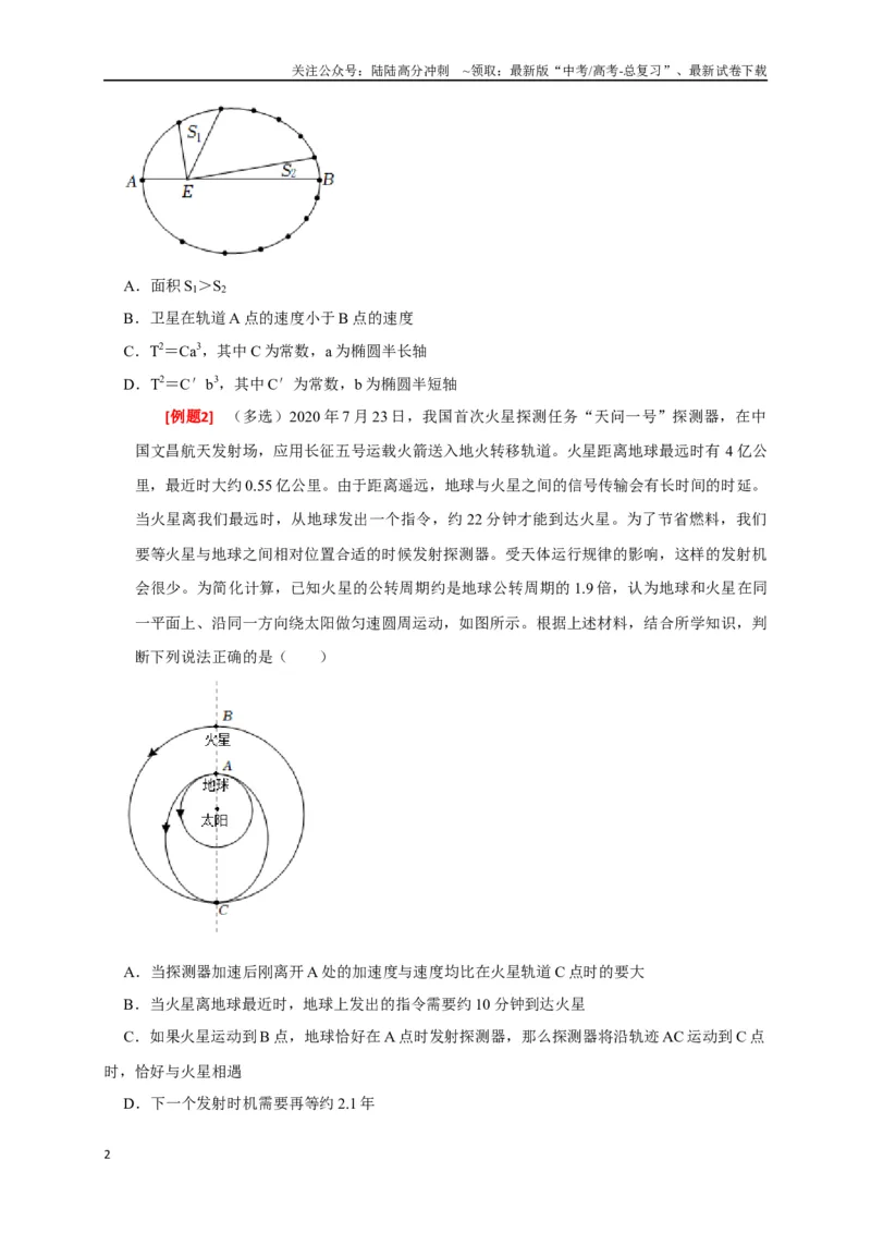 《专题08天体运动（原卷版）_04-物理-高考总复习_专项复习_2024年_2024高考物理三轮冲刺复习热点知识讲练题型归纳练_资料》第2页预览