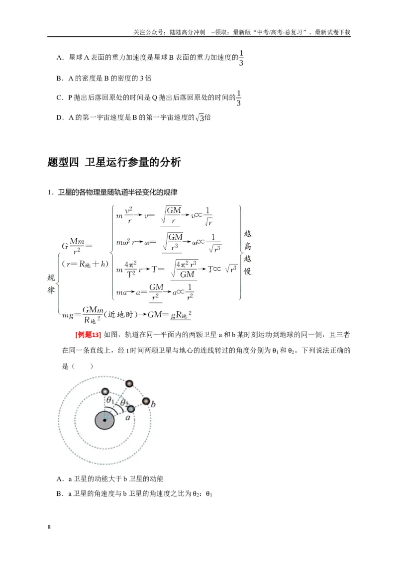 《专题08天体运动（原卷版）_04-物理-高考总复习_专项复习_2024年_2024高考物理三轮冲刺复习热点知识讲练题型归纳练_资料》第8页预览