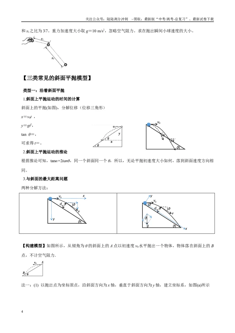 《专题07抛体运动模型---（学生版）_04-物理-高考总复习_专项复习_2025年_2025年高考物理模型与方法》第4页预览