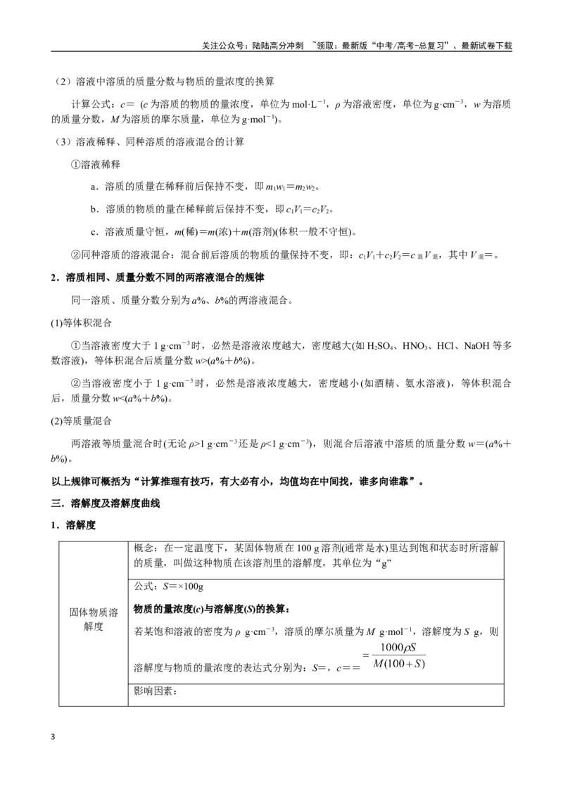 《考点04物质的量浓度、溶液的配制（学生版）（新教材新高考）_05-化学-高考总复习_一轮复习_2025年_2025年高考化学一轮·考点讲义练习复习讲义（新教材新高考）_资料》第3页预览
