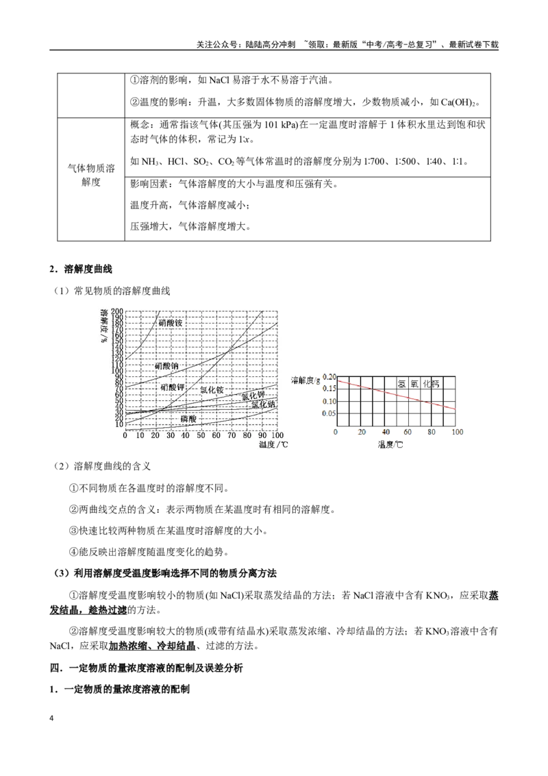 《考点04物质的量浓度、溶液的配制（学生版）（新教材新高考）_05-化学-高考总复习_一轮复习_2025年_2025年高考化学一轮·考点讲义练习复习讲义（新教材新高考）_资料》第4页预览