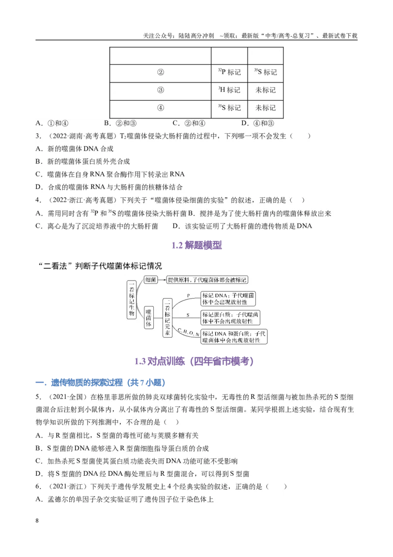 《专题08遗传的分子基础（学生版）_06-生物-高考总复习_专项复习_2024年_2024年高考生物总复习核心题型解读与全攻略新教材_资料》第8页预览