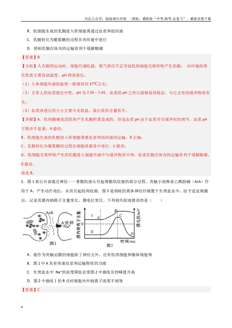 《专题13动物生命活动的调节（解析版）_06-生物-高考总复习_专项复习_2025年_2025年高考生物重难点讲义专练（新高考通用）》第4页预览