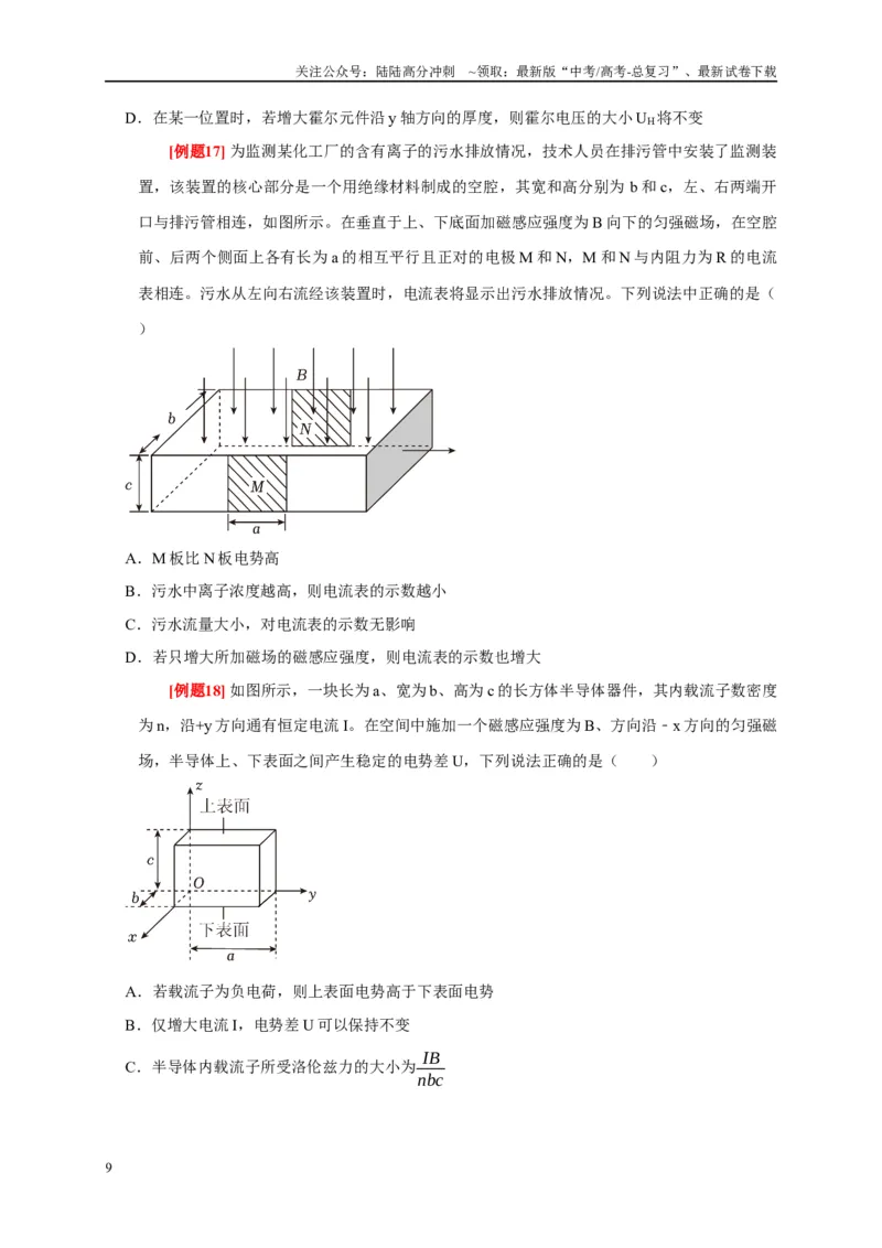 《专题10电磁技术实例（原卷版）_04-物理-高考总复习_专项复习_2024年_2024高考物理复习二级结论题型详解全面复习知识点_资料》第9页预览