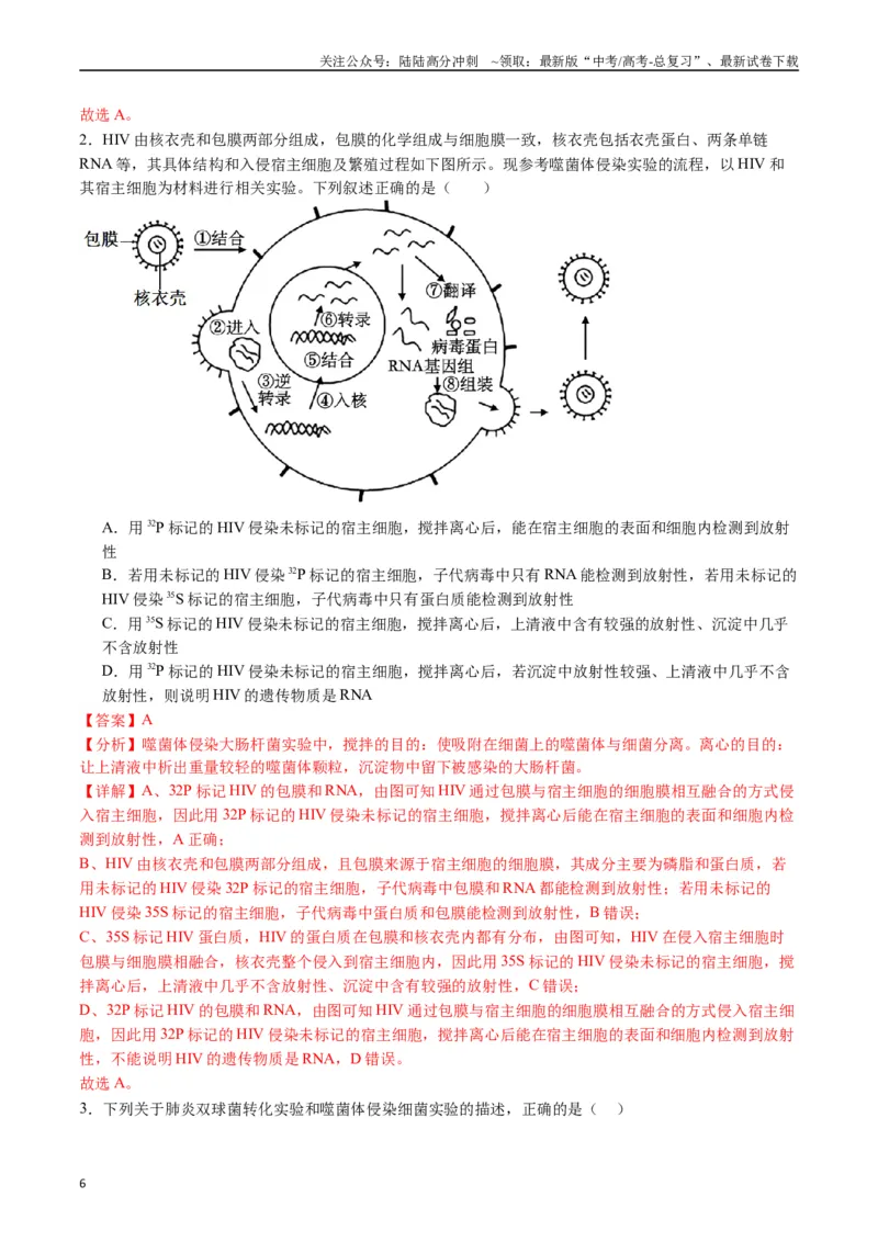 《专题10遗传的分子基础（解析版）_06-生物-高考总复习_专项复习_2024年_2024年高考生物经典小题必刷_资料》第6页预览