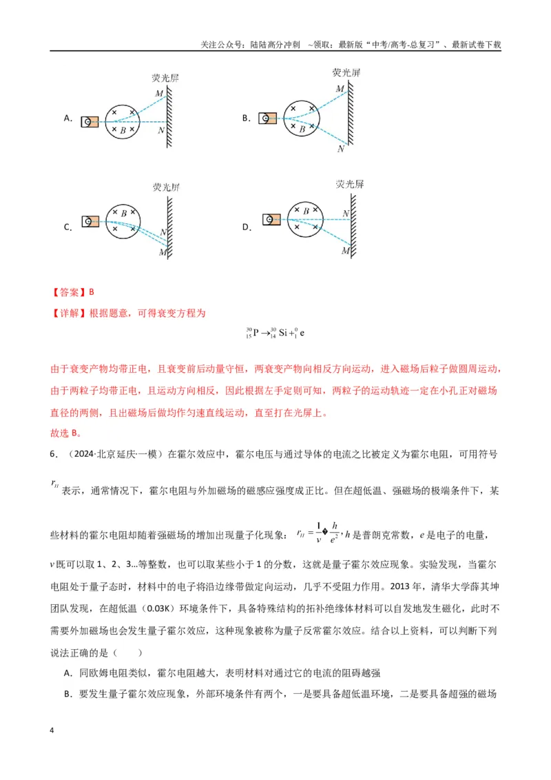 《专题11磁场及带电粒子在磁场中的运动（解析版）_04-物理-高考总复习_专项复习_2024年_2024届新高考物理冲刺专项训练300题_资料》第4页预览