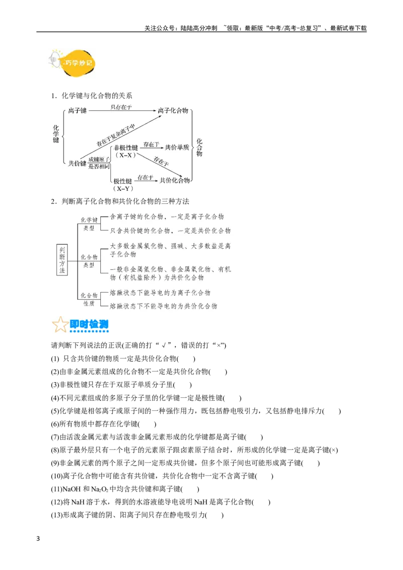 《考点08微粒间相互作用力(核心考点精讲)_05-化学-高考总复习_一轮复习_2024年_2024年高考化学一轮复习考点帮（全国通用）_考点08微粒间相互作用力（核心考点精讲精练）（全国通用）》第3页预览