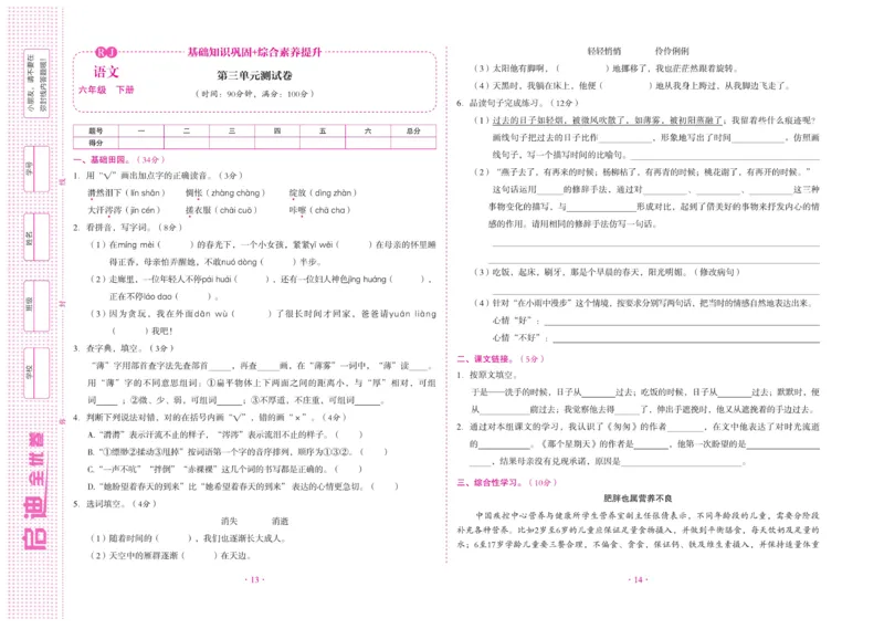 《《启迪全优卷》统编版语文六年级下册启迪全优卷_小学1-6年级全科全套_1-6年级全科下册_六年级_语文_语文六下电子册类》第8页预览