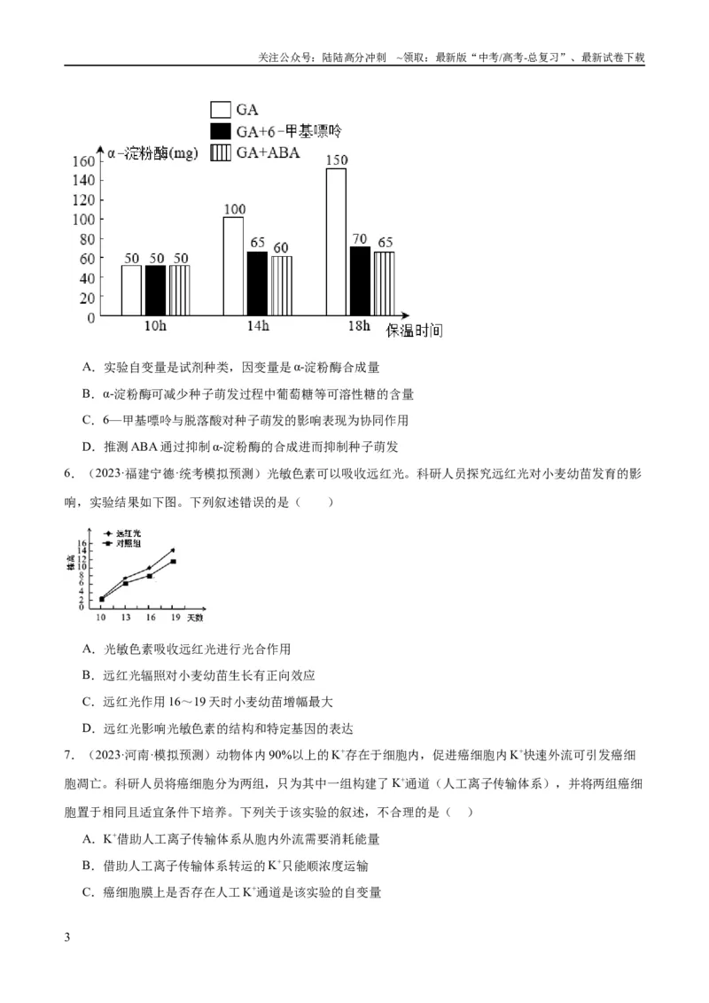 《专题11实验探究（分层练）（原卷版）_06-生物-高考总复习_二轮复习_2024年_2024年高考生物二轮复习高频考点追踪与预测（新高考专用）_分层练》第3页预览