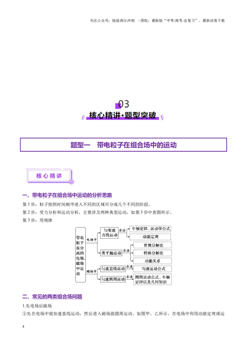 《专题11带电粒子在复合场中的运动（讲义）（教师版）_04-物理-高考总复习_二轮复习_2025年_2025年高考物理二轮复习课件+讲义+练习（新高考通用）》第4页预览