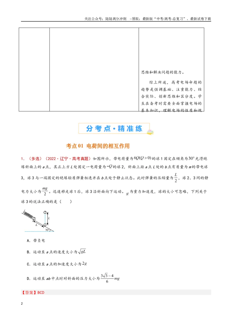 《专题12静电场（解析版）_04-物理-高考总复习_专项复习_2024年_2024年高考物理真题分类汇编（全国通用）》第2页预览