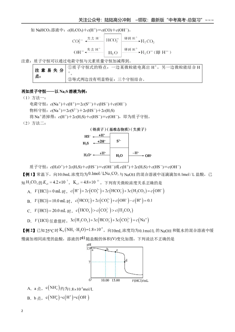 《第48讲电解质溶液中微粒浓度大小比较、图像分析（讲义+练习、学生版）精讲精练复习讲义（新教材新高考）_05-化学-高考总复习_一轮复习_2026年-化学高考一轮复习_资料》第2页预览