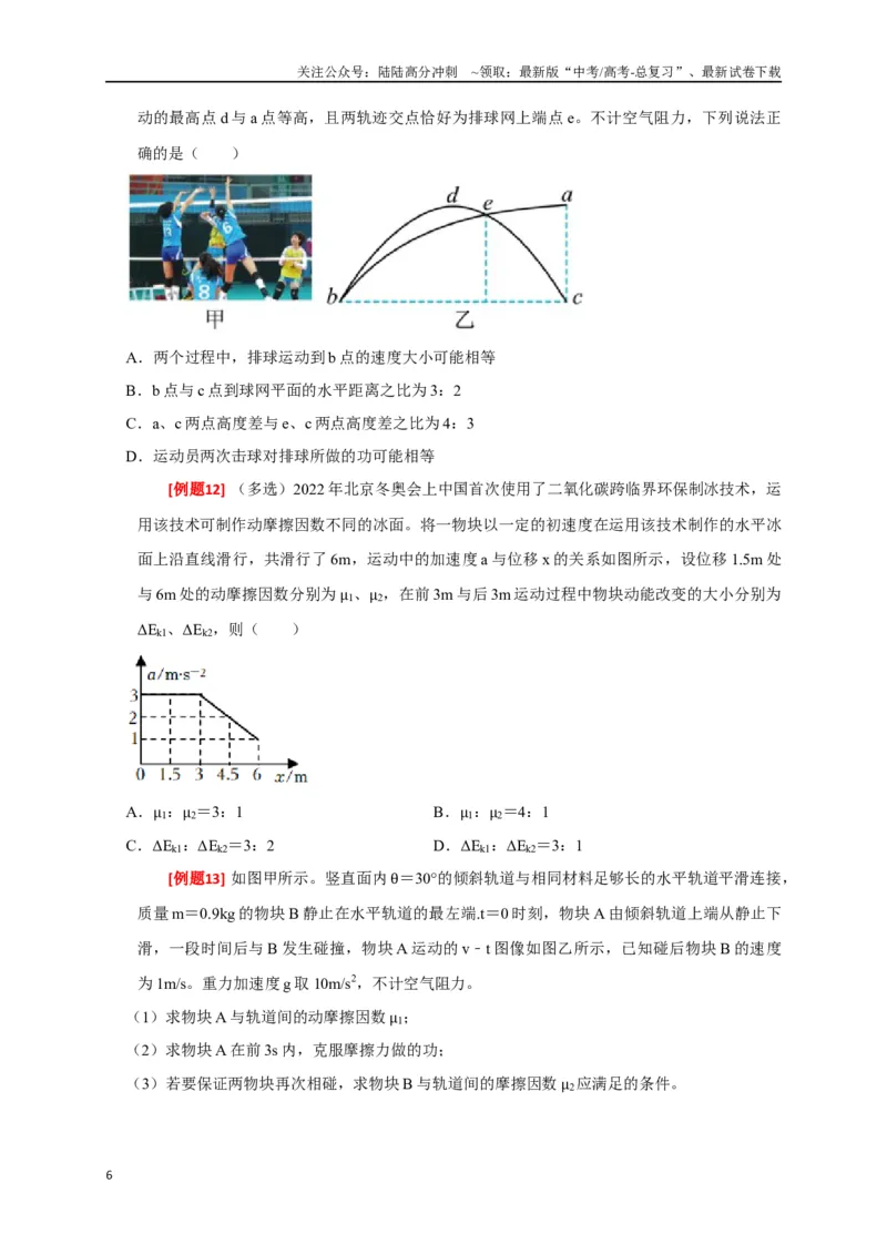 《专题10动能定理的应用（原卷版）_04-物理-高考总复习_专项复习_2024年_2024高考物理三轮冲刺复习热点知识讲练题型归纳练_资料》第6页预览