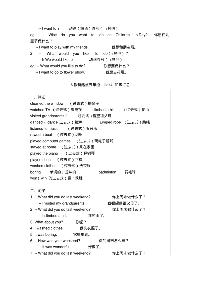 《五年级英语下册期末知识清单汇总(人教新起点)_小学1-6年级全科全套_1-6年级全科下册_五年级_五年级下英语_英语五下人教新起点》第4页预览