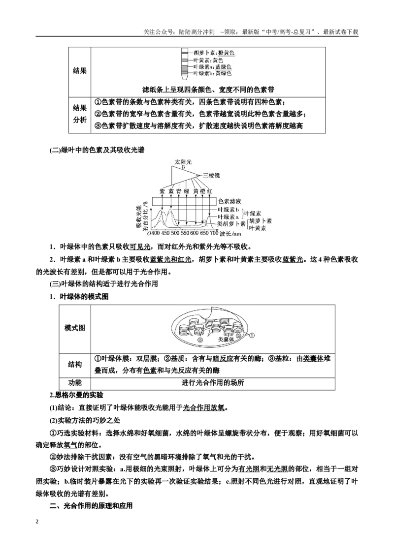 《专题10光合作用（解析版)_06-生物-高考总复习_一轮复习_2024年_2024年高考生物一轮复习重难点专项突破_资料》第2页预览