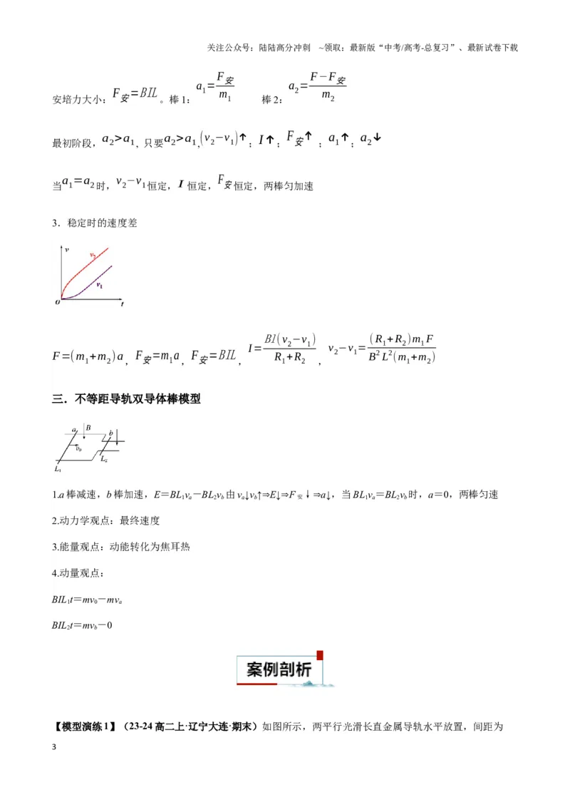 《专题07电磁感应中的双棒模型（学生版）_04-物理-高考总复习_专项复习_2025年_2025年高中高考物理模型与方法_资料_3高中（全册）_选择性必修第二册》第3页预览