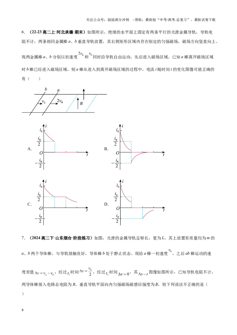 《专题07电磁感应中的双棒模型（学生版）_04-物理-高考总复习_专项复习_2025年_2025年高中高考物理模型与方法_资料_3高中（全册）_选择性必修第二册》第9页预览