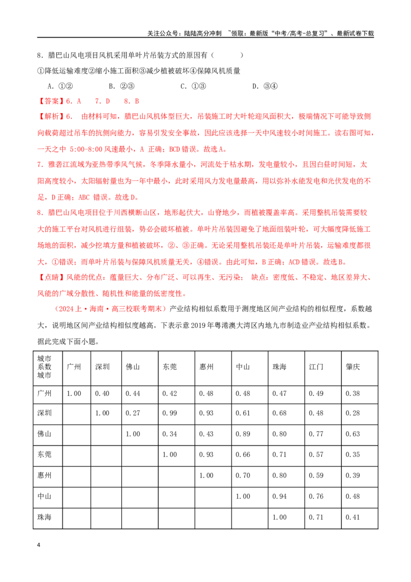 《专题17区域与区域发展（解析版）_07-地理-高考总复习_二轮复习_2024年_2024年高考地理二轮复习必刷选择题（人教版2019）_资料》第4页预览