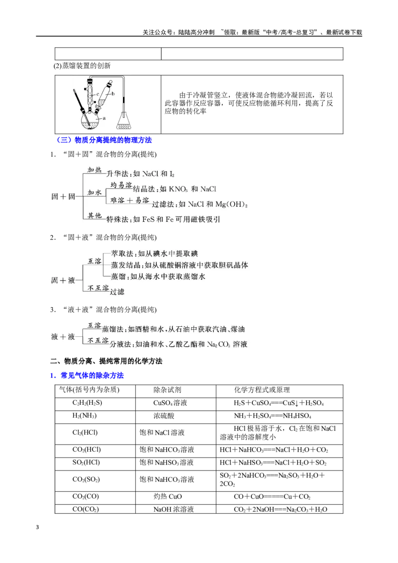 《第26讲物质的分离、提纯、检验与鉴别（讲）-（原卷版）_05-化学-高考总复习_一轮复习_2024年_2024年高考化学大一轮复习精讲精练+专题讲座_资料》第3页预览