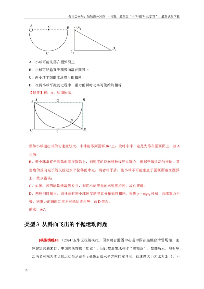 《专题06抛体运动（解析版）_04-物理-高考总复习_专项复习_2025年_2025新版高考物理复习知识点梳理加题型归纳原卷加解析_资料》第10页预览