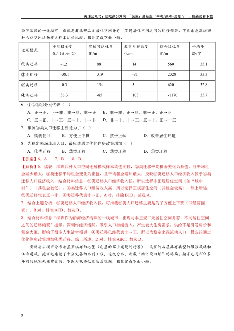 《人文地理（复习提升卷）-（解析版）_07-地理-高考总复习_一轮复习_2024年_2024年高考地理一轮进阶复习检校通关卷_资料》第3页预览