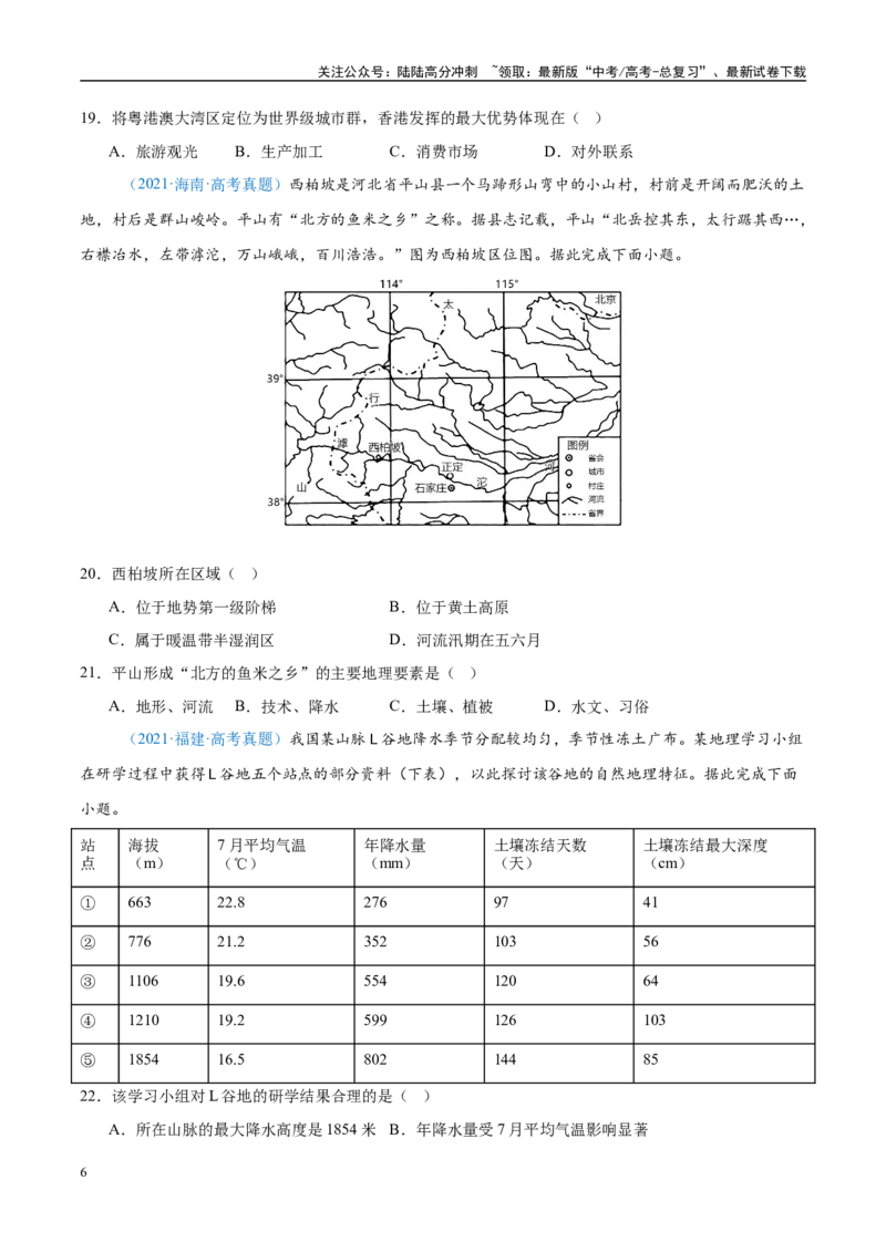 《专题14世界地理和中国地理+原卷版_07-地理-高考总复习_专项复习_2025年_2022-2024高考地理真题分类汇编（全国通用）》第6页预览
