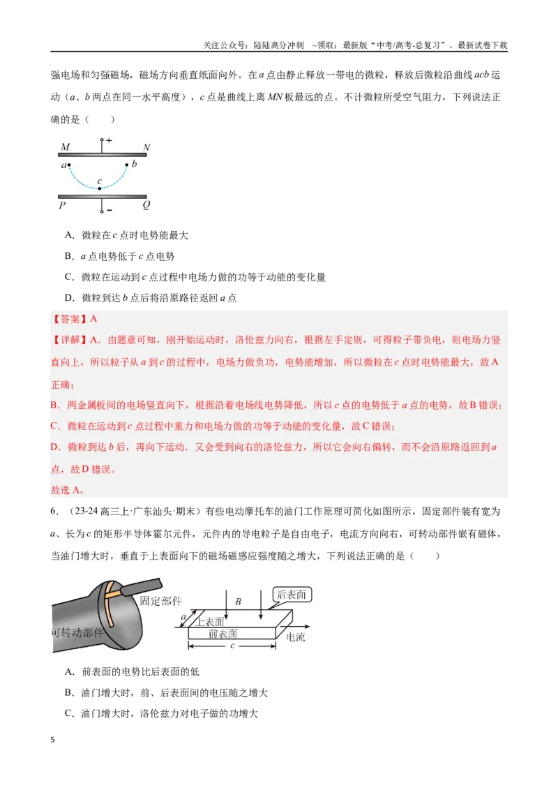 《专题07带电粒子在电磁场中的运动（解析版）_04-物理-高考总复习_专项复习_2024年_2024年高考物理考点冲刺专练_资料_1-资料》第5页预览
