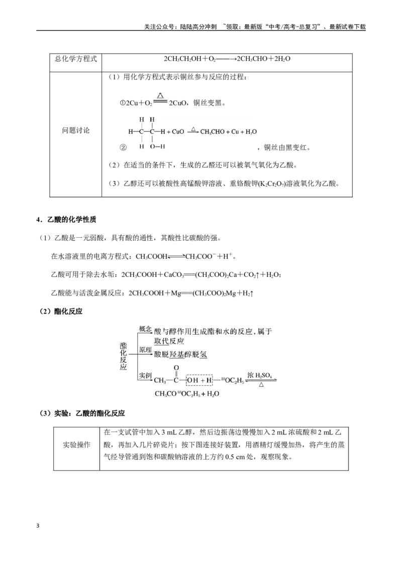 《第53讲乙醇和乙酸、基本营养物质、高分子（原卷版）_05-化学-高考总复习_一轮复习_2024年_2024年高考化学一轮·夯基提能复习精讲精练_资料》第3页预览